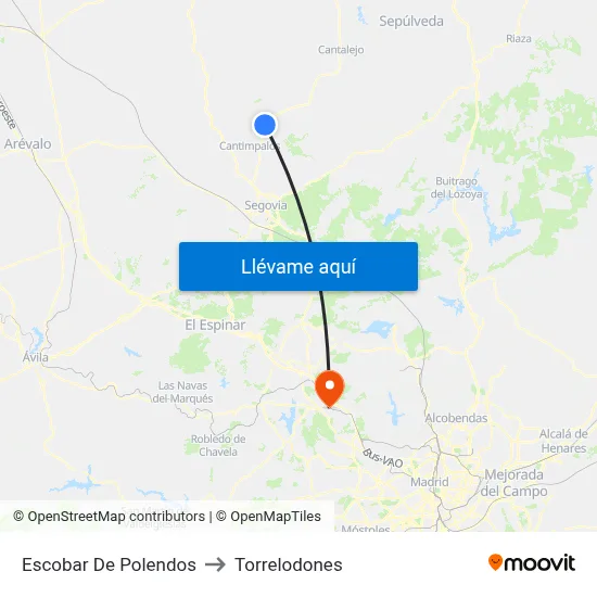 Escobar De Polendos to Torrelodones map