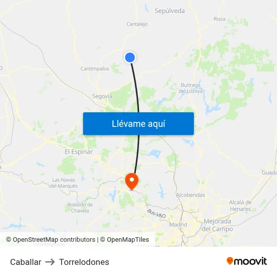Caballar to Torrelodones map