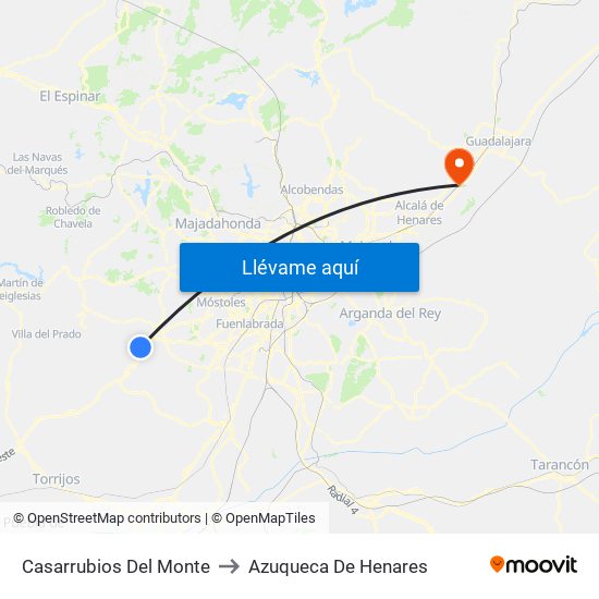Casarrubios Del Monte to Azuqueca De Henares map