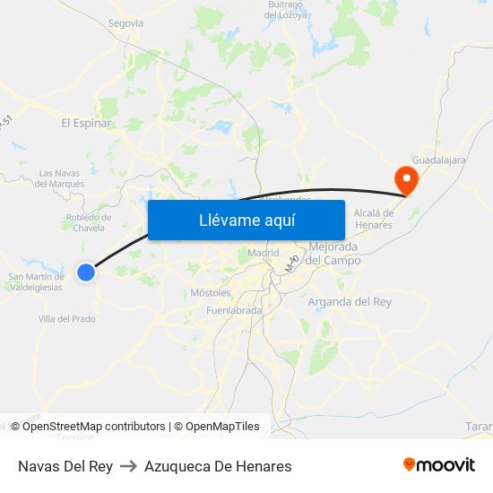 Navas Del Rey to Azuqueca De Henares map