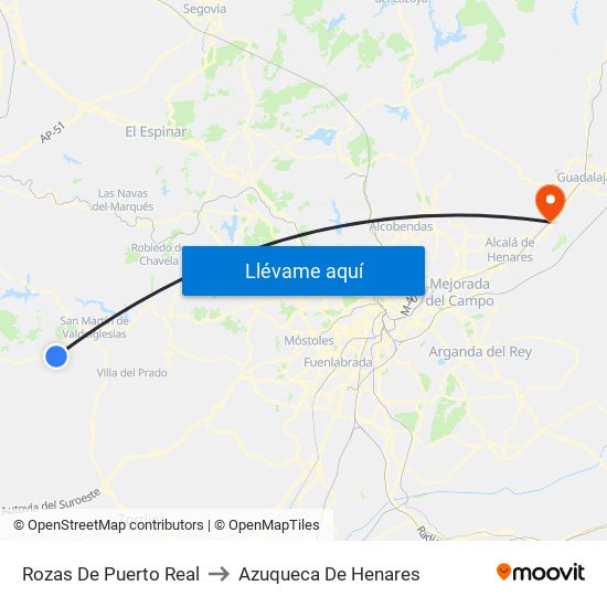 Rozas De Puerto Real to Azuqueca De Henares map