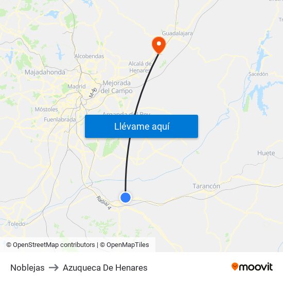 Noblejas to Azuqueca De Henares map