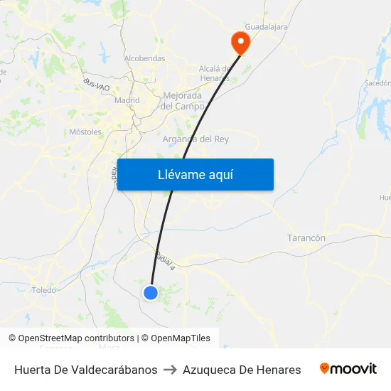 Huerta De Valdecarábanos to Azuqueca De Henares map