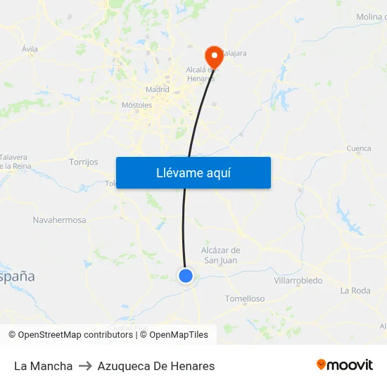 La Mancha to Azuqueca De Henares map