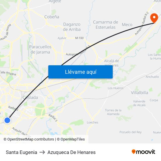 Santa Eugenia to Azuqueca De Henares map