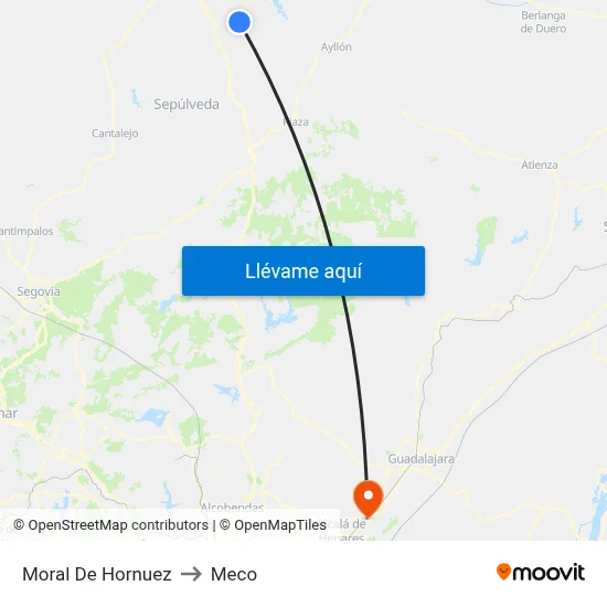 Moral De Hornuez to Meco map