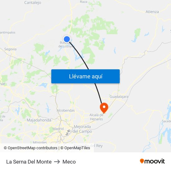 La Serna Del Monte to Meco map