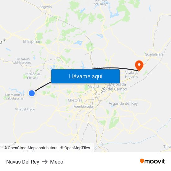 Navas Del Rey to Meco map