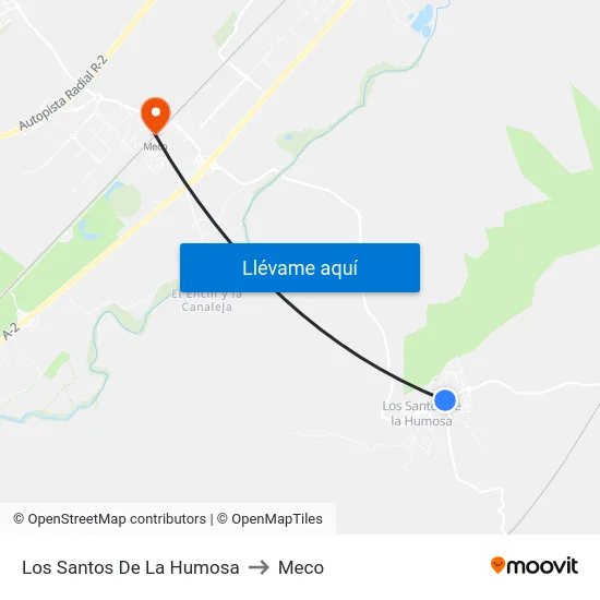 Los Santos De La Humosa to Meco map