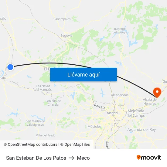 San Esteban De Los Patos to Meco map