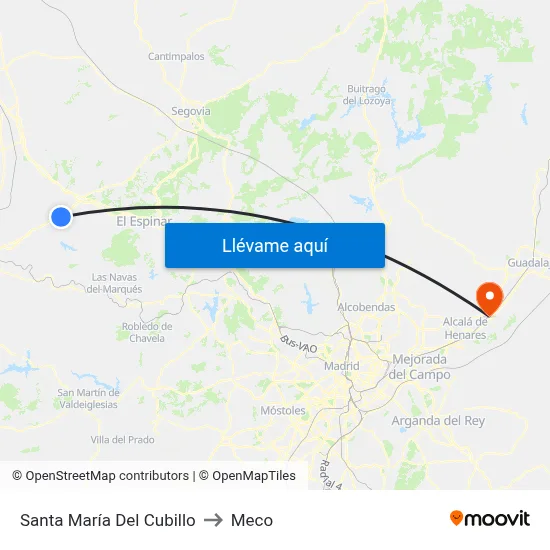 Santa María Del Cubillo to Meco map