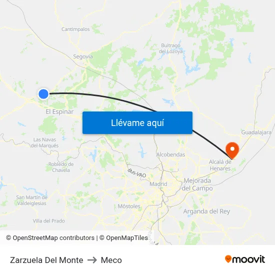 Zarzuela Del Monte to Meco map