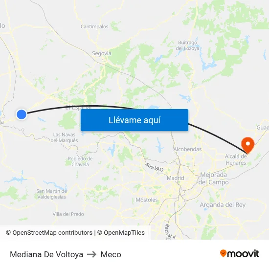 Mediana De Voltoya to Meco map