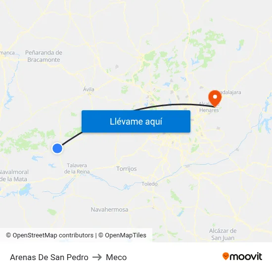 Arenas De San Pedro to Meco map