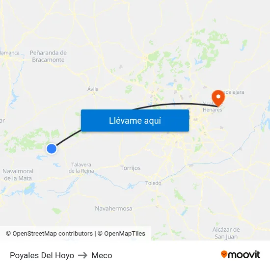 Poyales Del Hoyo to Meco map