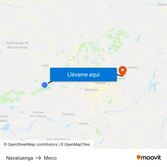 Navaluenga to Meco map