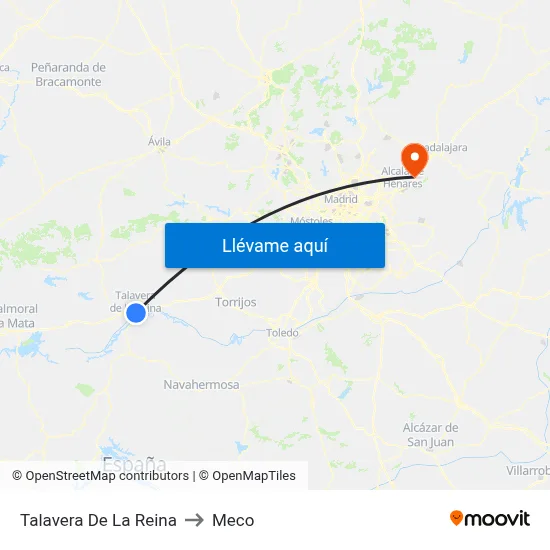 Talavera De La Reina to Meco map