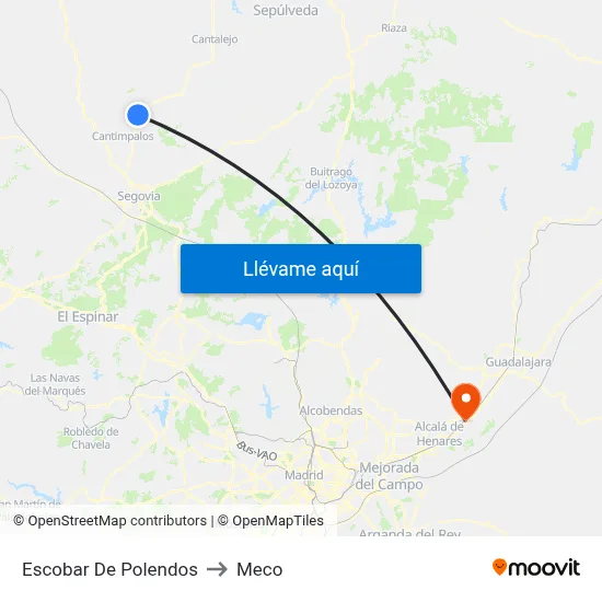 Escobar De Polendos to Meco map