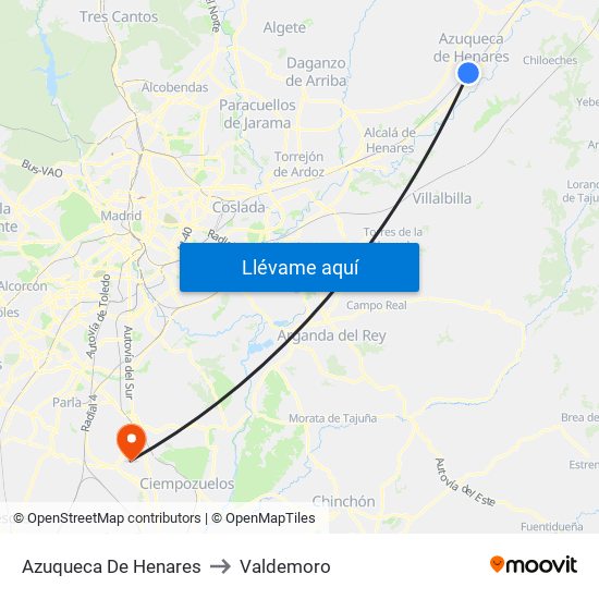 Azuqueca De Henares to Valdemoro map