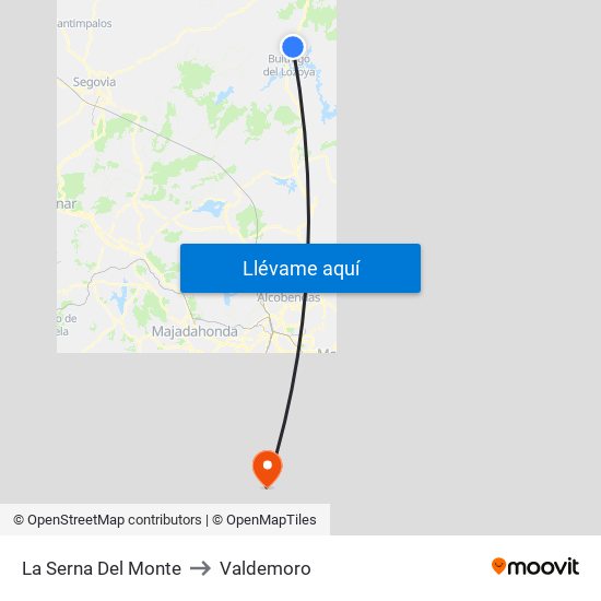 La Serna Del Monte to Valdemoro map