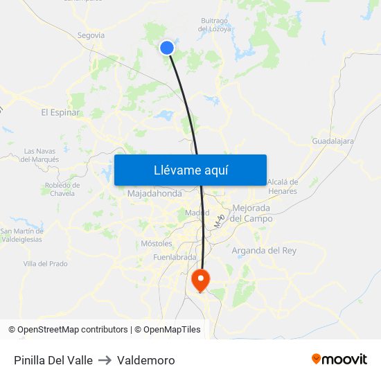 Pinilla Del Valle to Valdemoro map