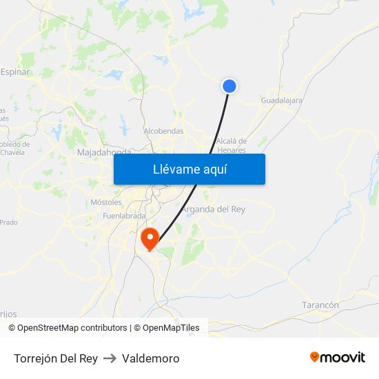 Torrejón Del Rey to Valdemoro map