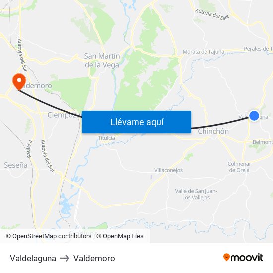 Valdelaguna to Valdemoro map