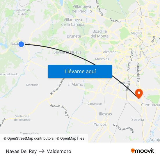 Navas Del Rey to Valdemoro map