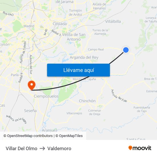 Villar Del Olmo to Valdemoro map