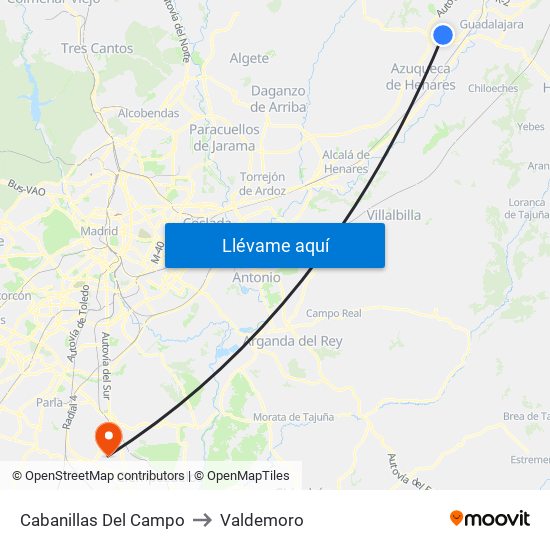 Cabanillas Del Campo to Valdemoro map