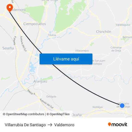 Villarrubia De Santiago to Valdemoro map