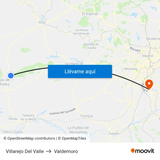 Villarejo Del Valle to Valdemoro map