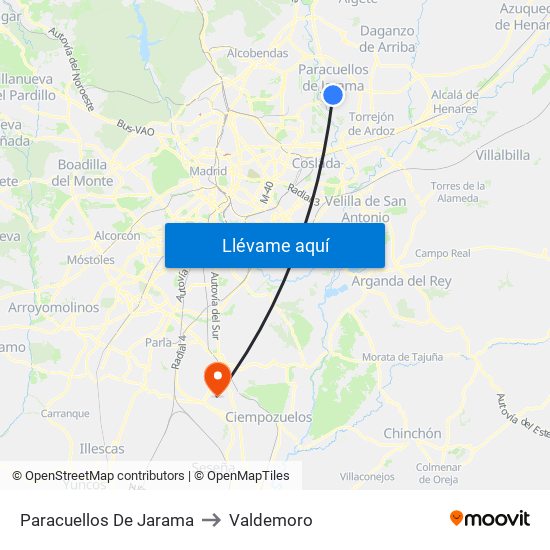 Paracuellos De Jarama to Valdemoro map