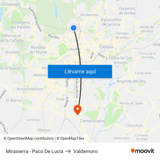 Mirasierra - Paco De Lucía to Valdemoro map