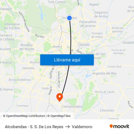 Alcobendas - S. S. De Los Reyes to Valdemoro map
