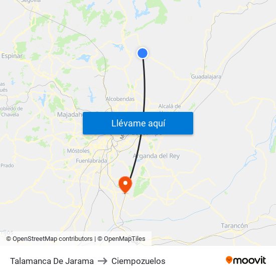 Talamanca De Jarama to Ciempozuelos map