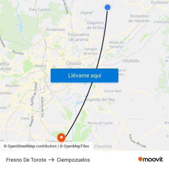 Fresno De Torote to Ciempozuelos map