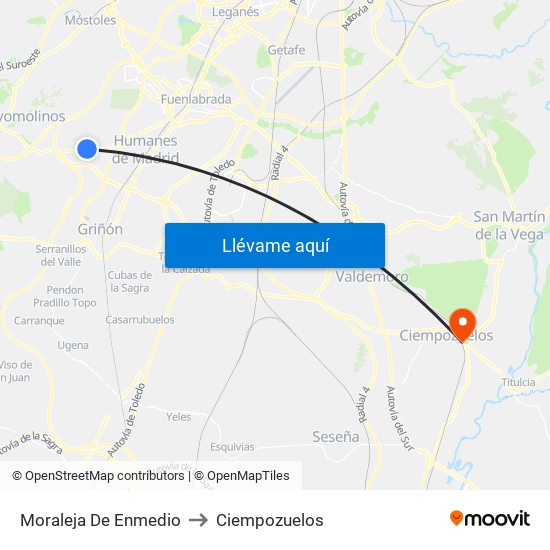 Moraleja De Enmedio to Ciempozuelos map