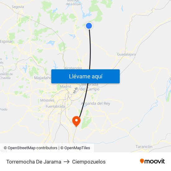 Torremocha De Jarama to Ciempozuelos map