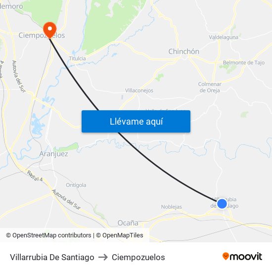 Villarrubia De Santiago to Ciempozuelos map