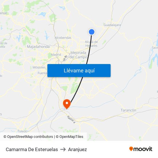 Camarma De Esteruelas to Aranjuez map