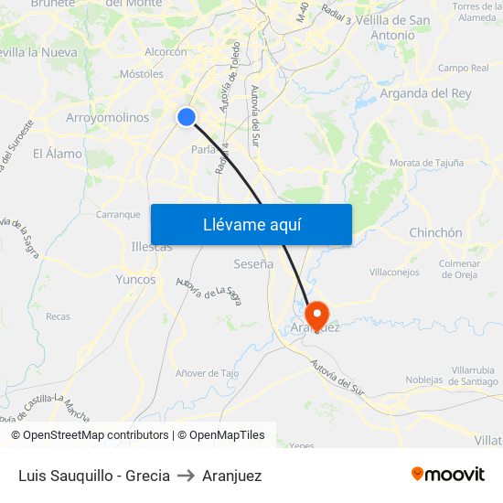 Luis Sauquillo - Grecia to Aranjuez map