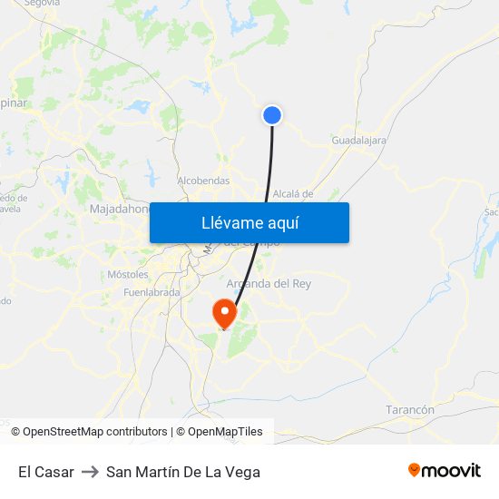 El Casar to San Martín De La Vega map