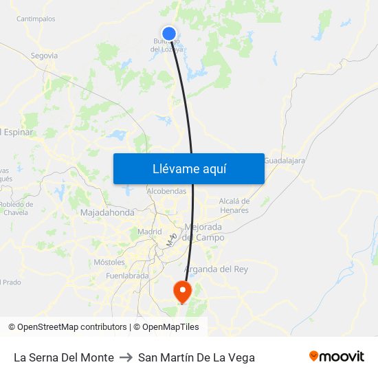 La Serna Del Monte to San Martín De La Vega map