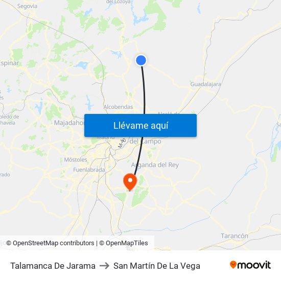 Talamanca De Jarama to San Martín De La Vega map