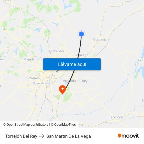 Torrejón Del Rey to San Martín De La Vega map