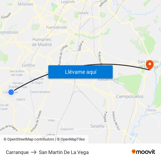 Carranque to San Martín De La Vega map