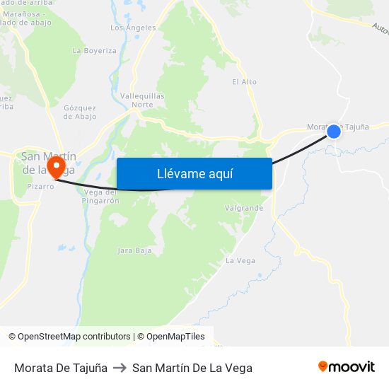 Morata De Tajuña to San Martín De La Vega map