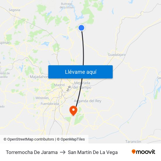 Torremocha De Jarama to San Martín De La Vega map