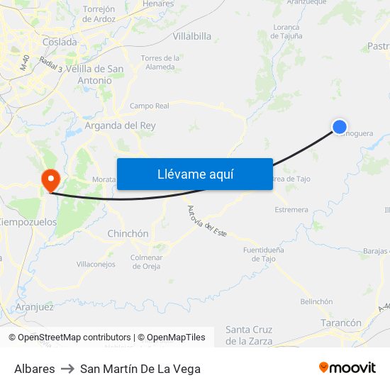 Albares to San Martín De La Vega map
